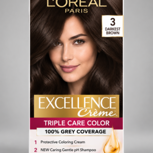 Loreal Paris Excellence Creme Triple Care Hair Color – 3 Darkest Brown