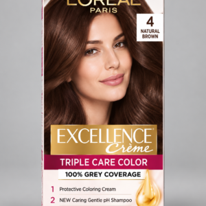 Loreal Paris Excellence Creme Triple Care Hair Color – 4 Natural Brown