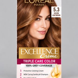 Loreal Paris Excellence Creme Triple Care Hair Color – 5.3 Golden Light Brown