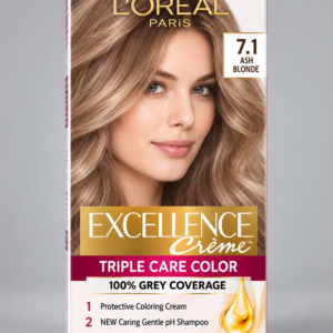 Loreal Paris Excellence Creme Triple Care Hair Color – 7.1 Ash Blonde